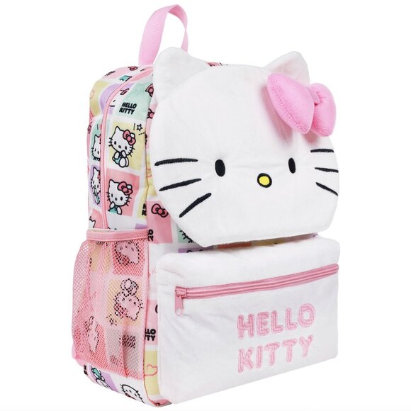 Hello Kitty Plush Face Backpack with 3D Bow - Picture 2 of 9